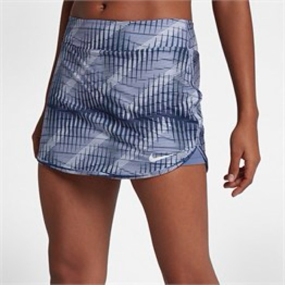 Nike Blue Geometric Women's CourtPure Tennis Skirt - Picture 1 of 5